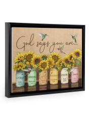 GOD SAYS YOU ARE Floating Framed Canvas Prints Black tile