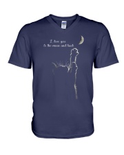 I LOVE YOU TO THE MOON AND BACK V-Neck T-Shirt tile
