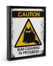 BUM CLEANING Floating Framed Canvas Prints Black tile