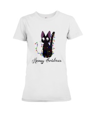CAT MERRY CHRISTMAS Premium Fit Ladies Tee front