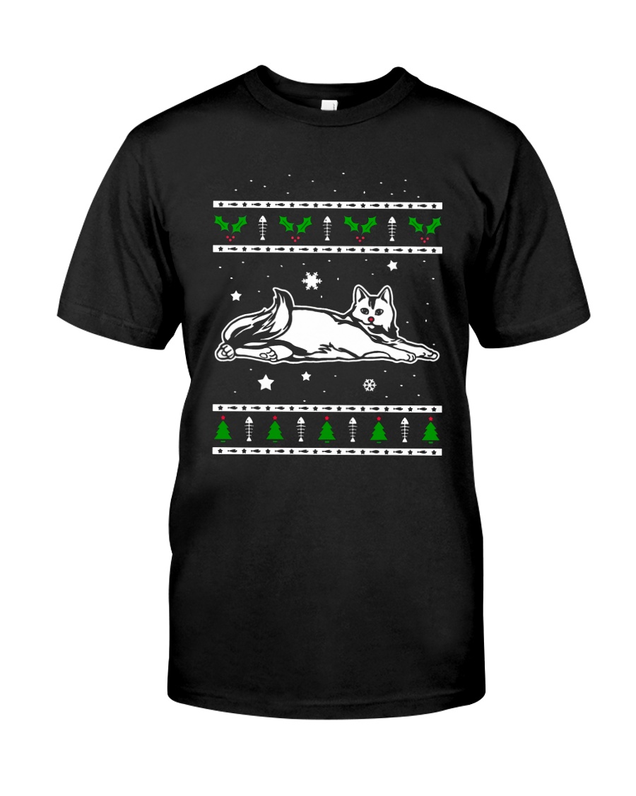 Christmas Calico Cat Premium Fit Mens Tee