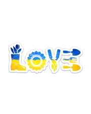 Love Gardening With Ukrainian Flag Sticker - Single (Horizontal) front
