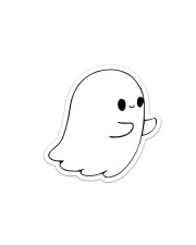 ghost says boo Sticker - Single (Horizontal) front