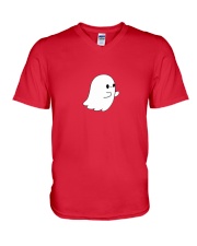 ghost says boo V-Neck T-Shirt tile