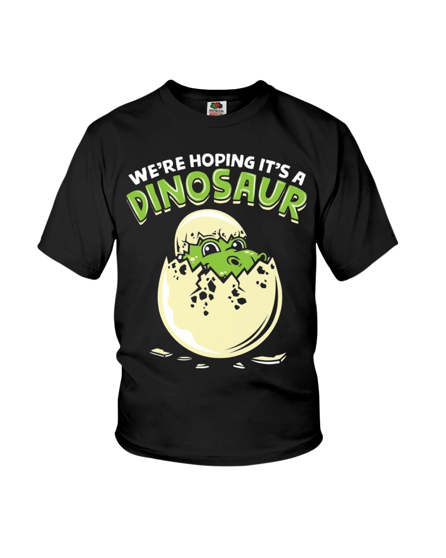 Were Hoping Its A Dinosaur Pregnancy Announcement Youth T-Shirt