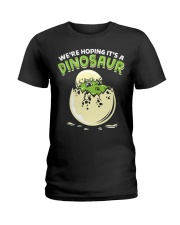 Were Hoping Its A Dinosaur Pregnancy Announcement Ladies T-Shirt thumbnail