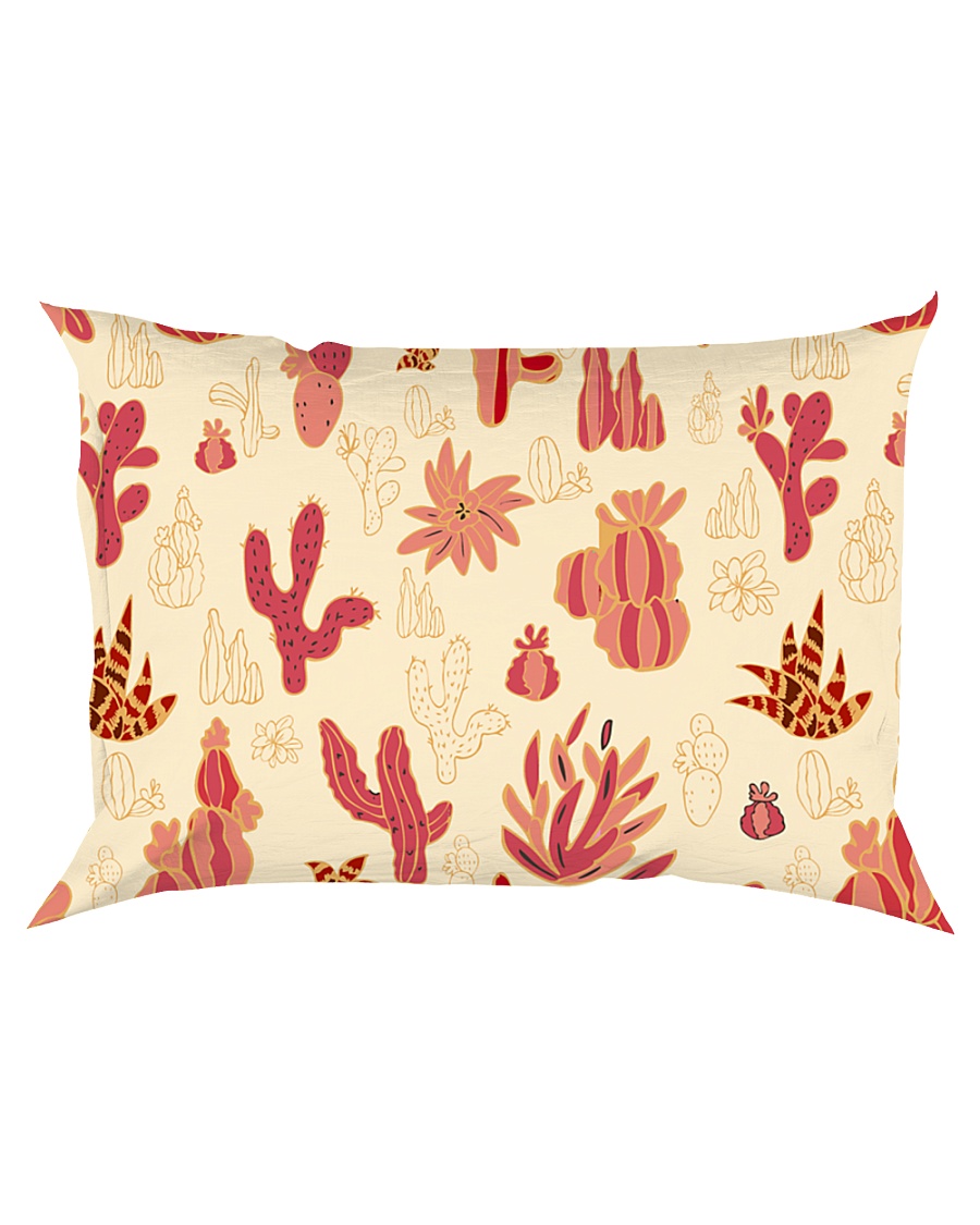 Red Cactus Rectangular Pillowcase