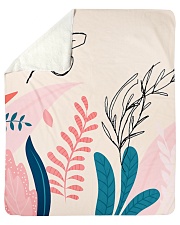 Abstract Floral Sherpa Fleece Blanket - 50" x 60" thumbnail