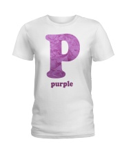 purple letter P typography and illustration design Ladies T-Shirt thumbnail