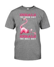 flamingo yoga inhale Premium Fit Mens Tee tile