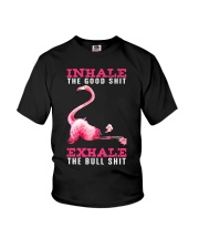 flamingo yoga inhale Youth T-Shirt tile
