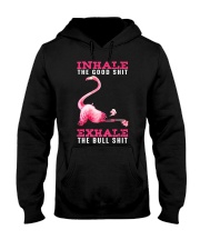 flamingo yoga inhale Hooded Sweatshirt tile