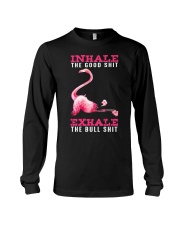 flamingo yoga inhale Long Sleeve Tee tile