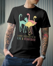 Easily distracted by Cat and Flamingo Classic T-Shirt lifestyle-mens-crewneck-front-6
