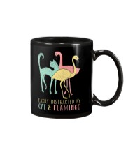 Easily distracted by Cat and Flamingo Mug tile