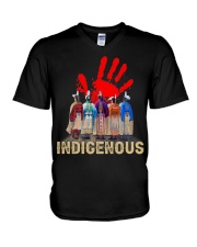 Indigenous Woman V-Neck T-Shirt tile
