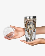 Wolf Tumbler - Native American Pattern 20oz Tumbler aos-20oz-tumbler-lifestyle-front-23