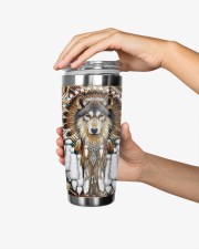 Wolf Tumbler - Native American Pattern 20oz Tumbler aos-20oz-tumbler-lifestyle-front-24