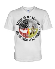 Nature Is My Religion And The Earth Is My Church V-Neck T-Shirt tile