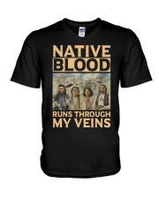 Native Blood Runs Through My Veins V-Neck T-Shirt tile