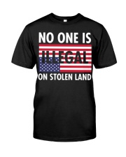 No One Is Illegal On Stolen Land Premium Fit Mens Tee tile