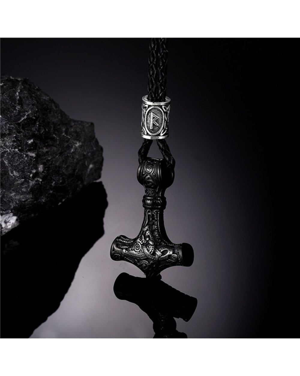 Vikings Thor's Hammer Mjolnir Scandinavian Rune Amulet Necklace Vegvisir Anchor Pendant Male Jewelry template