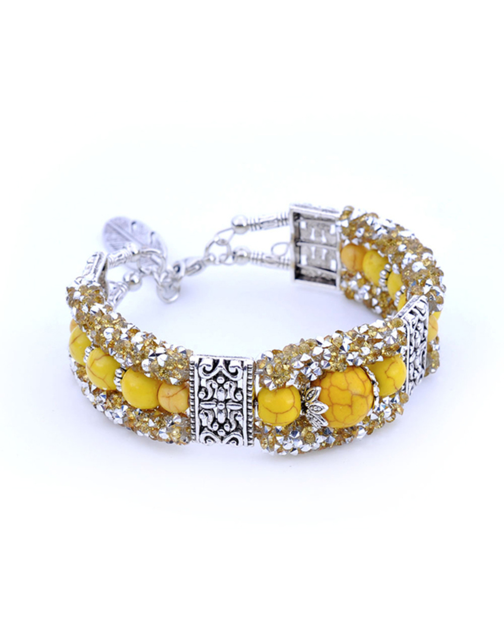 Jewelry Vintage Crystal Blue Stone Beads Handmade Bracelet template