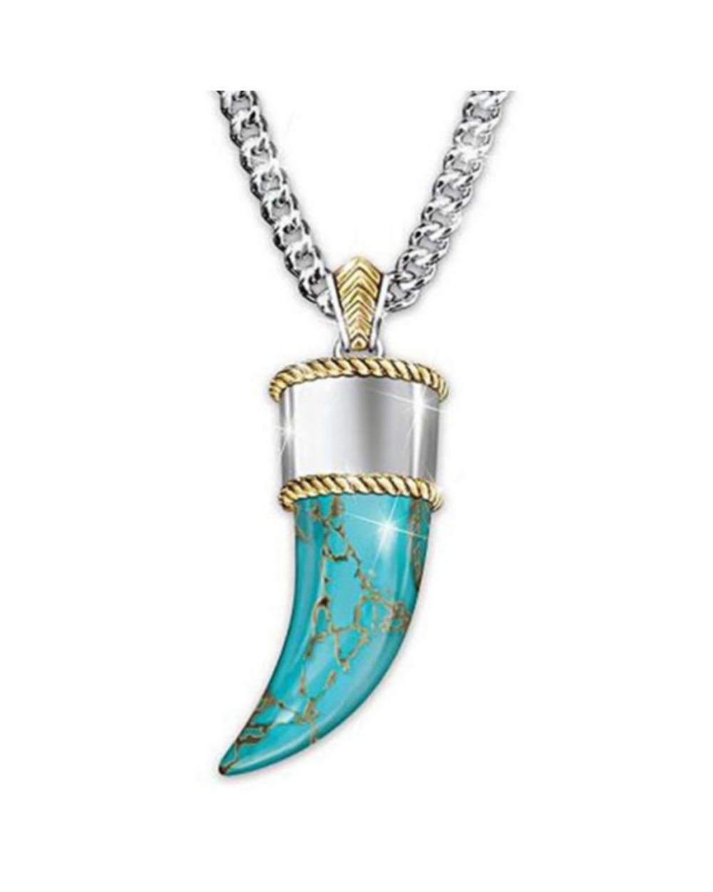 Mens Jewellery Locket Vintage Gothic Accessories Buffalo Horns Turquoise Agate Stone template
