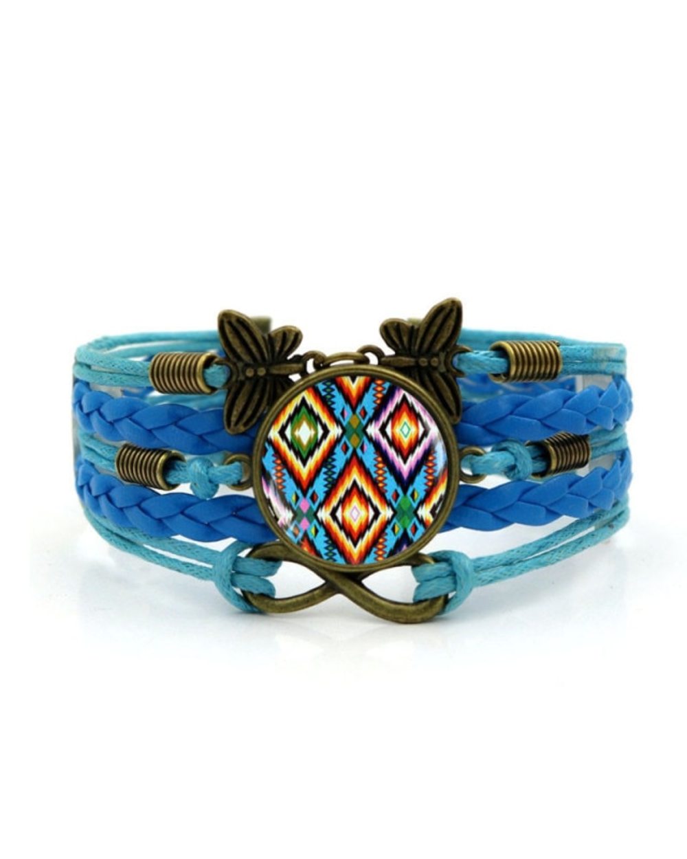Handmade Jewelry Leather Bracelet Colorful Native American Art Vintage Jewelry WCS template