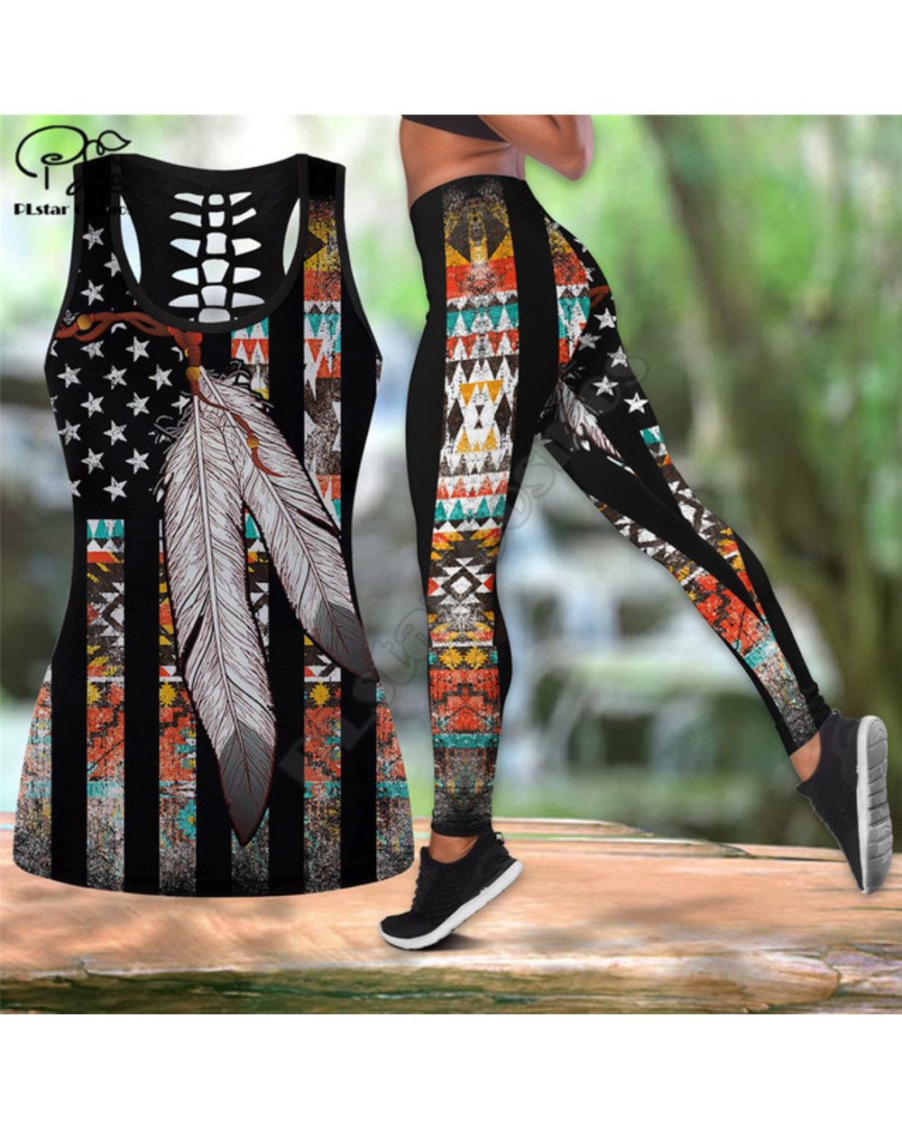 Workout Pants eagle 3D Printed Hollow Tanktop sexy Yoga Retro Suit Fitness Soft Legging template