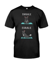 French Bulldog Yoga Inhale Exhale Funny D Classic T-Shirt front