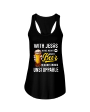 WITH JESUS IN HIS HEART AND CRAFT BEER Ladies Flowy Tank thumbnail