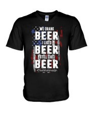 I LIKED BEER STILL LIKE BEER V-Neck T-Shirt thumbnail