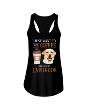 Labrador and Coffee Ladies Flowy Tank tile