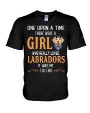 Labrador Girl V-Neck T-Shirt tile