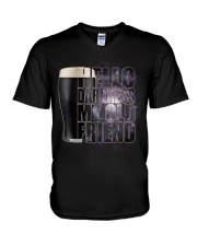 Beer - Hello Darkness Galaxy V-Neck T-Shirt tile