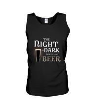 The night is dark and full of beer Unisex Tank tile