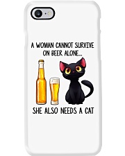 A WOMAN CANNOT SURVIVE ON BEER ALONE SHE ALSO Phone Case tile