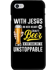 WITH JESUS IN HER HEART AND CRAFT BEER Phone Case tile