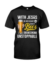 WITH JESUS IN HER HEART AND CRAFT BEER Classic T-Shirt tile