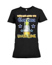 When LIFE gives you CORONA use a LIME Premium Fit Ladies Tee thumbnail