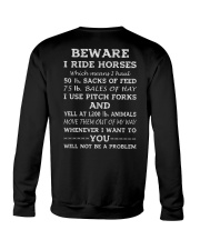 BEWARE I RIDE HORSES - 1 DAY LEFT Crewneck Sweatshirt thumbnail