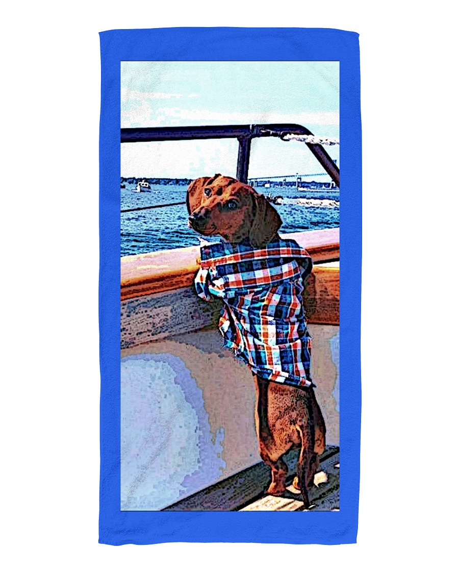 Sail Away With Me- Dachshund Beach towel Beach Towel