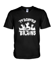 Teachers Love Brains T-shirt V-Neck T-Shirt thumbnail