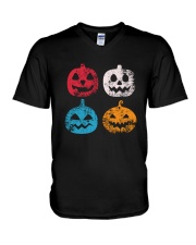 Pumpkin Icon Halloween Funny T-Shirt V-Neck T-Shirt thumbnail