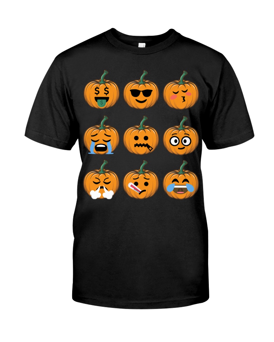Nice Face Of Pumpkin Emoji TShirt Classic T-Shirt