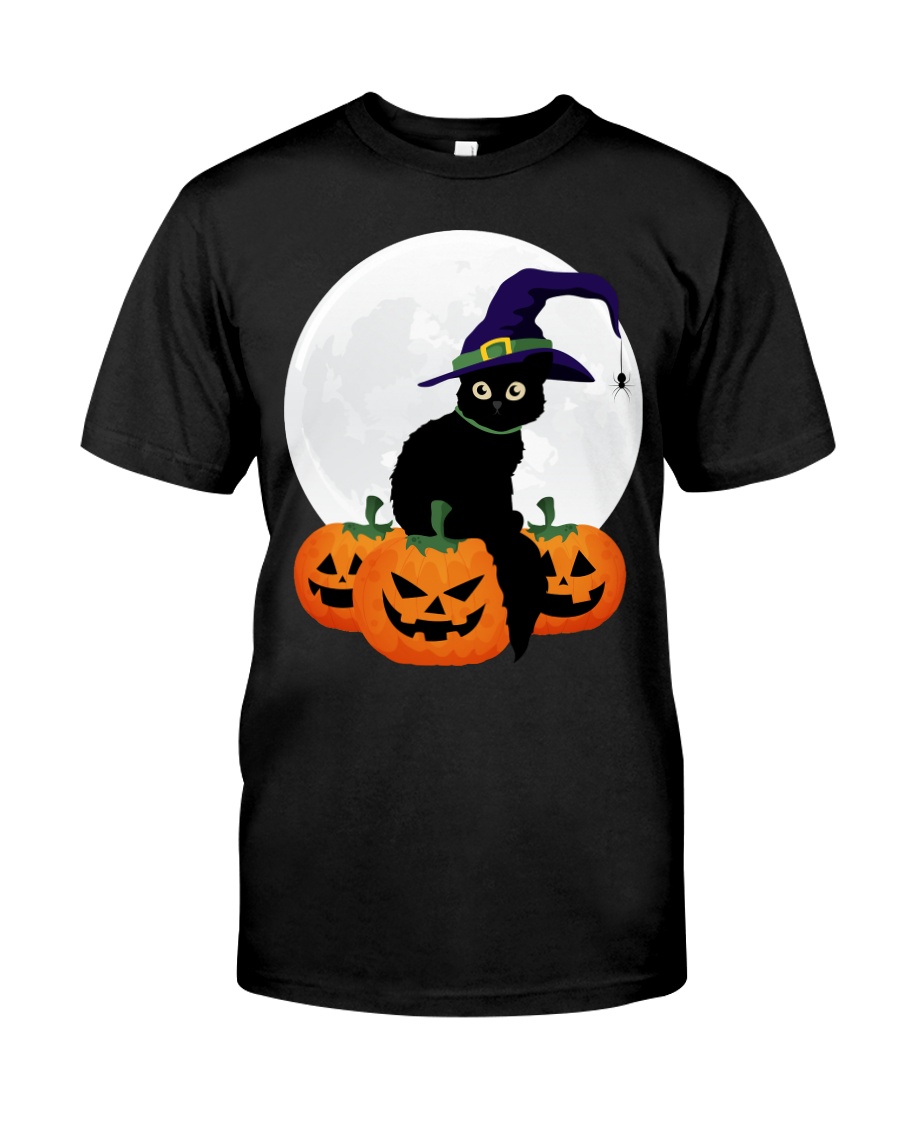 Cute Black Cat Halloween Pumpkin TShirt Classic T-Shirt