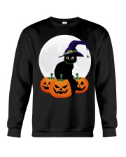 Cute Black Cat Halloween Pumpkin TShirt Crewneck Sweatshirt thumbnail