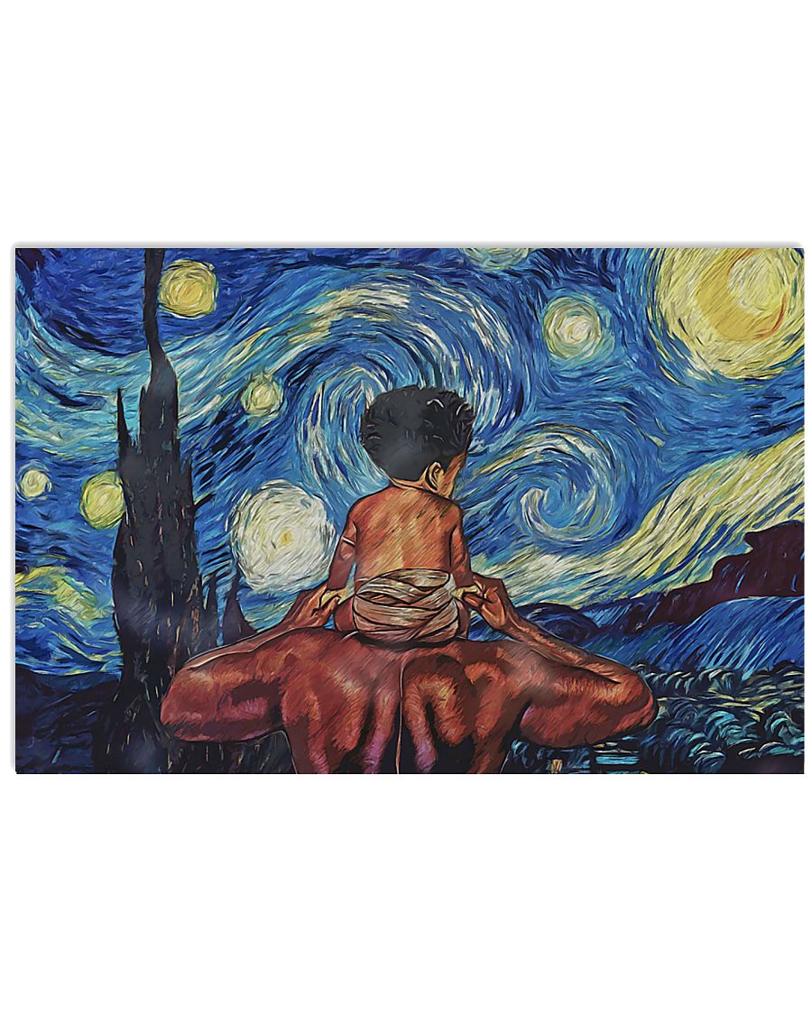 Black Father And Son 17x11 Poster