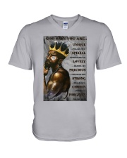Black King God Says V-Neck T-Shirt tile
